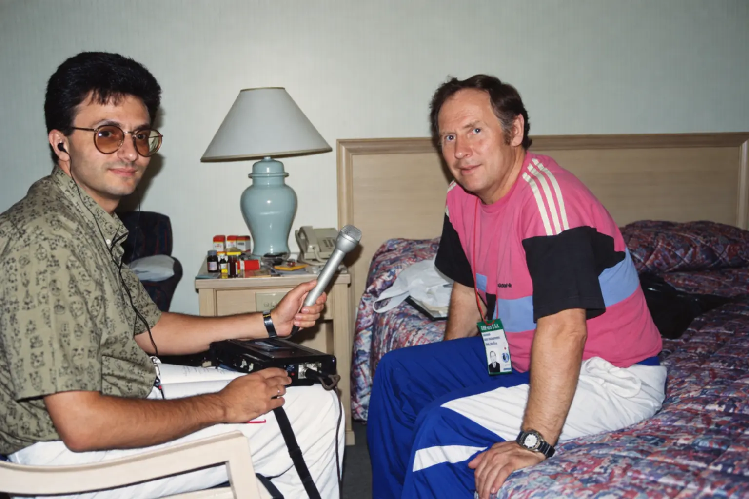 Interviewing a Belarusian sports official ,  Professional archive